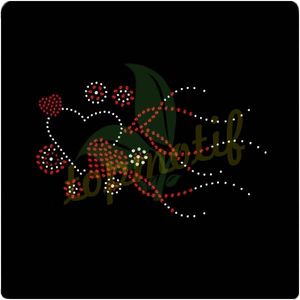 brillante corazón floral de piedras decorativas para la <span class=keywords><strong>ropa</strong></span> - Product Image 1