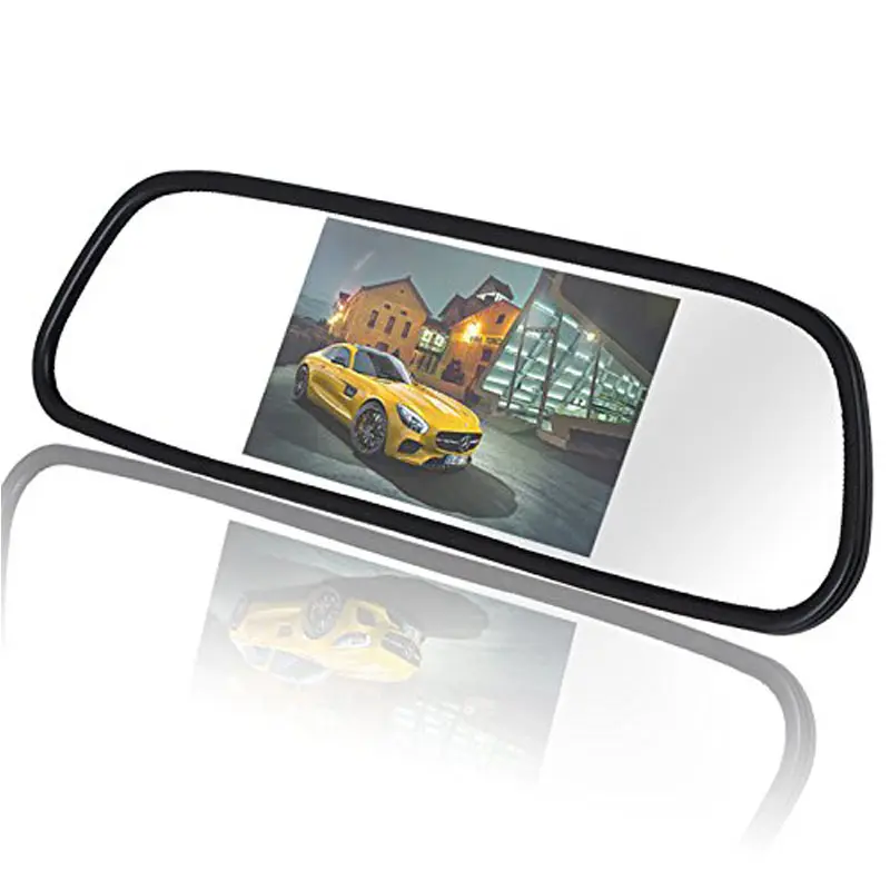 5 "TFT LCD A Colori 2 Ingresso Video Car Rear View Mirror Monitor di Parcheggio Del Veicolo In-Monitor dello specchio