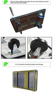 Chariot manuel en métal pliable à 4 roues personnalisable OEM Chariot de transport amovible à lit plat pour usine de fabrication - Product Image 6
