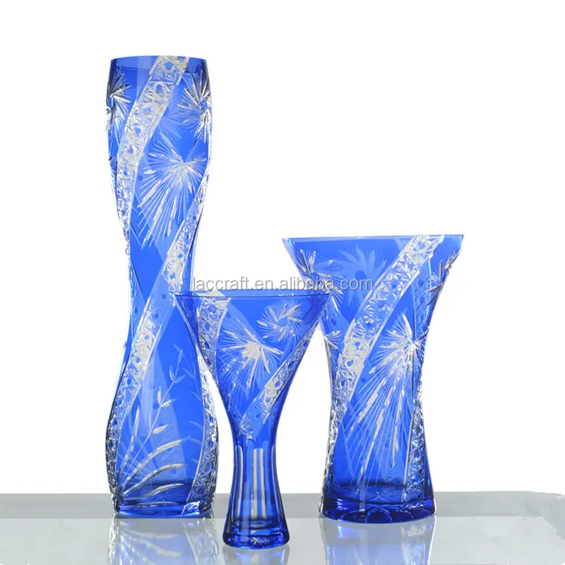 ハンドカッティングデザインの花屋のためのペイントマルチカラーガラス花瓶