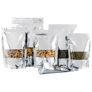 16*24 Mylar aluminum foil pouch Chia seed packaging bag stand up foil bag with window