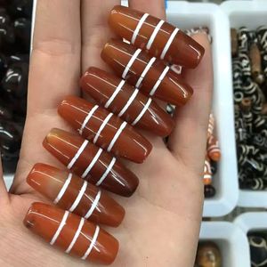 A forma di tubo lungo antico naturale tibetano Dzi Bead 10mm * 30mm grandi uomini fai da te creazione di gioielli <span class=keywords><strong>collana</strong></span> o bracciale - Product Image 3