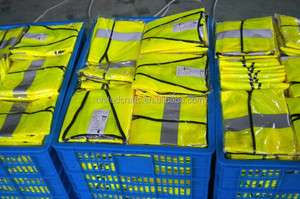 الصدرية العاكسة الشفافة مع الشرائط المتقاطعة في الخلف هاي فيز معطف سلامة نيون أصفر الصدرية العاكسة الصدرية الفلورسنت سترة السلامة - Product Image 4