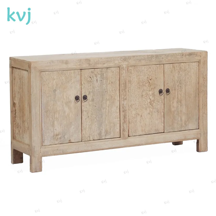 KVJ-7958 vintage distressed reclaimed wood buffet storage cabinet