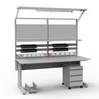 Nouvelle table de travail antistatique ESD Detall Electronic pour la réparation d'ordinateurs, construction en acier laminé à froid, pour entrepôt, école, laboratoire