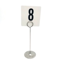 Porte-cartes de visite en acier inoxydable, support de menu pop, numéro de table, porte-carte de place, support de bienvenue pour table de mariage, support de présentation au sol en métal