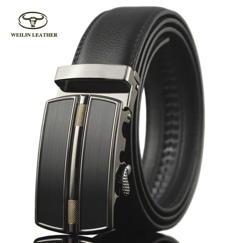 Men Designer Belt Custom Factory Cowhide Genuine Leather Automatic Buckle Ratchet Belt Mens Dress Belt