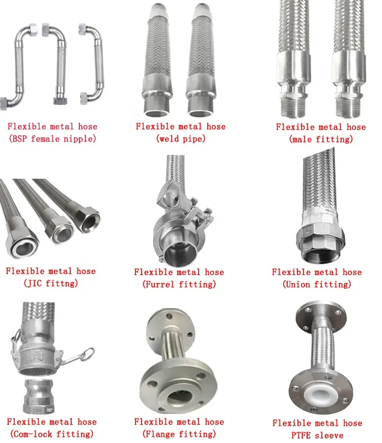 flexible metal conduit tubes corrugated galvanized steel pipe flange connection flexible hose