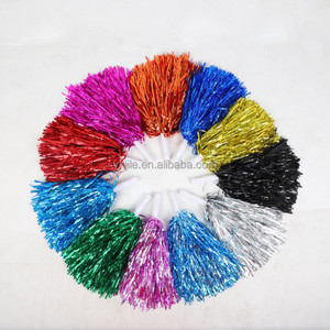 Pompoms cheerleader Joy leader Poms Metallic Foil Pom Poms squad Cheer dance sports match accessories useful - Product Image 1