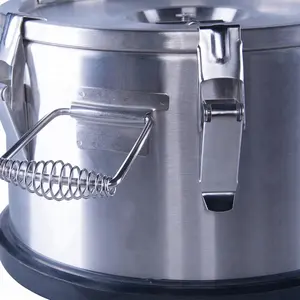 Lavifon barril de armazenamento de alimentos, aço inoxidável, recipiente de comida com seis fechaduras e base de borracha