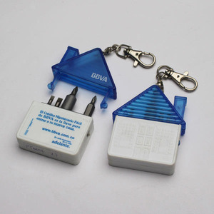 Mini cacciavite promozionale a forma di Multi casa con portachiavi in un Set - Product Image 1