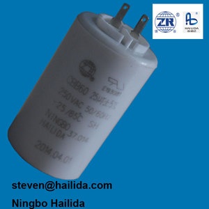 Capacitor 25uf 450v sh cbb60 with 2 pino Roud plastic case - Product Image 1