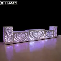 ホテル5つ星キッチン高級LEDカクテル結婚式テーブル電気ステンレス鋼ビュッフェテーブル販売アラビア語