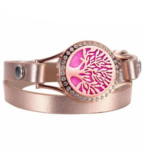Médaillon de parfum en acier inoxydable pour femmes, vente en gros, bijoux d'aromathérapie, diffuseur d'huile essentielle, <span class=keywords><strong>Bracelet</strong></span> en <span class=keywords><strong>cuir</strong></span> - Product Image 2