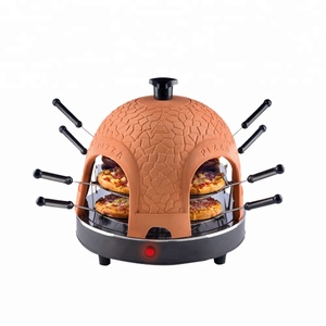 Xách Tay Ý Gạch Đất Nung Trang Chủ Mini Điện Pizza Lò Maker Máy Fondue Set 6 Người Pizza Dome - Product Image 6