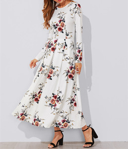Robes en mousseline de soie blanches décontractées à la mode <span class=keywords><strong>pour</strong></span> femmes, coupe évasée, manches longues, <span class=keywords><strong>2022</strong></span> - Product Image 5