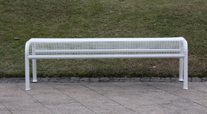 Straat Meubels Thermoplastische Coating Uitgebreid Groene Metalen Mesh Bench Seat Outdoor Tuin Bankjes Zitplaatsen Park <span class=keywords><strong>Backless</strong></span> Bench