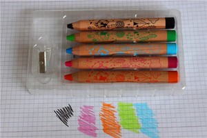 Non toxique jumbo crayons en bois avec feuille <span class=keywords><strong>de</strong></span> transfert à chaud <span class=keywords><strong>de</strong></span> conception d'impression pour bureau et école enfants jumbo-boisé- <span class=keywords><strong>cire</strong></span>-crayons - Product Image 3