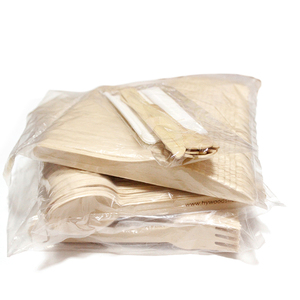 Vajilla <span class=keywords><strong>de</strong></span> madera desechable <span class=keywords><strong>de</strong></span> bambú <span class=keywords><strong>de</strong></span> abedul biodegradable 100% ecológica, juego <span class=keywords><strong>de</strong></span> cubiertos y cubiertos para fiestas y cenas - Product Image 5