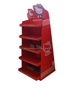 Soporte de exhibición de piso de aperitivos de bebidas de cartón personalizado, personalizado para lápiz labial, perfume, base