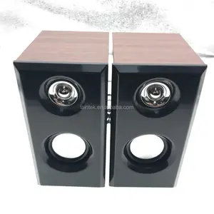 Alto-falante de madeira portátil, subwoofer multimídia para casa, carrinho de madeira, sistema de alto-falante, home theater, oem 2.0