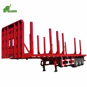 Lifting Capacity Log Grapple Trailer Timber Transport Wood Semi Trailer with Crane