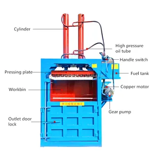 Hydraulische verticale karton comprimeren balenpers machine plastic balenpers machine afval persen machine met goede prijs