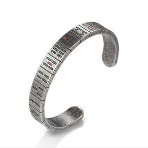 Marlary Sáng Tạo Tùy Chỉnh May Mắn Mahjong Thép Không Gỉ Cổ Điển <span class=keywords><strong>Cuff</strong></span> Bangle Cho Nam Giới - Product Image 1