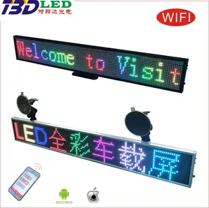 K16128 P5 RGB 컬러 LED 자동차 화면 차량 후면 창 경고 화면 패널 상점 자동차 버스 용 오픈 사인 스크롤 메시지 보드