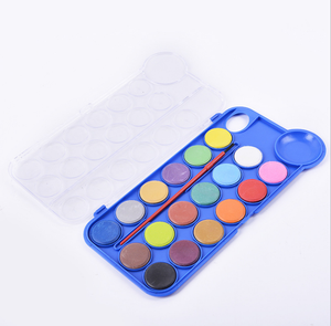 Children18 Couleurs Boîte En Plastique Solide Gouache Peinture Gâteau Forme Aquarelle Peinture Avec Mini Palette Et UNE Brosse - Product Image 2