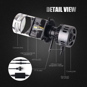 หลอดไฟหน้า<span class=keywords><strong>รถ</strong></span>ยนต์แบบใหม่ M01B พร้อมเลนส์ H4 LED - Product Image 3