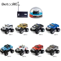 Detoo 1:58ライト付き電気自動車玩具ラジコンミニトラックマイクロRCカー