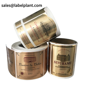 ที่กำหนดเองฟอยล์สีทองนูนกันน้ำกาวฉลากไวน์ส่วนตัว - Product Image 4