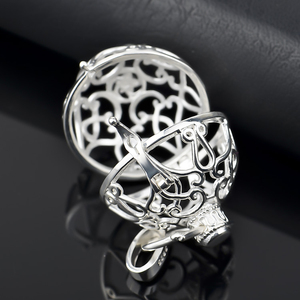 Pendentif en argent sterling 925 plaqué rhodium, boules mexicaines à sonneries, personnalisable en gros - Product Image 3