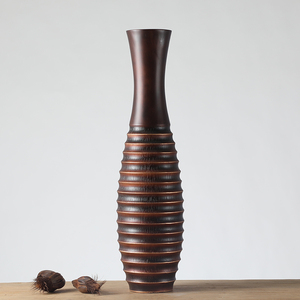 Floreros de Arte de poliresina de alta gama, Floreros decorativos para el hogar, jarrón <span class=keywords><strong>negro</strong></span> moderno - Product Image 4