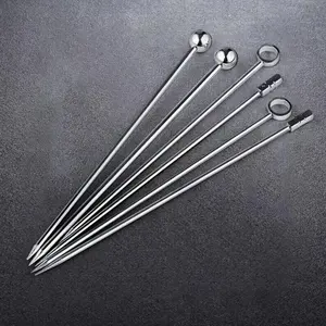 Hotting Cocktail Picks Stainless Steel Buah Tongkat Bar Alat Minum