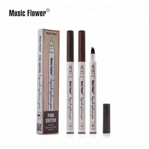 Etiqueta Privada ceja lápiz música flor 4 colores fina bosquejo microblading cejas lápiz líquido tatuaje - Product Image 5