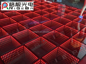 3D أرضية صالة رقص مزودة بمصابيح led 50 سنتيمتر x 50 سنتيمتر الزجاج 3D مرآة سطح الزفاف الديكور المحمولة المرحلة الإضاءة للبيع - Product Image 5
