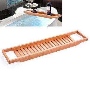 2026 Bamboo Large Long Slatted Bathtub <strong>Tray</strong>, Bamboo Bathtub Rack <strong>Bath</strong> <strong>Tray</strong> Caddy Shelf Shower Tub Book <strong>Tray</strong> Holder - Product Image 1