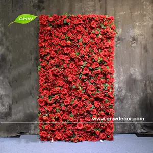 GNW 레드 웨딩 장식 배경 놀라운 디자인 빅 데이 꽃 벽 웨딩 장식 인공