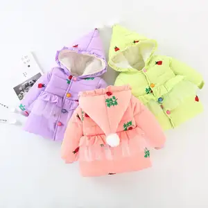 Hao Baby-abrigo de escarabajos de gasa para niñas pequeñas, chaqueta acolchada de algodón grueso, nueva versión coreana de invierno de 2022