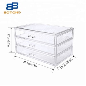 Bán Buôn Trang Điểm Tổ Chức Acrylic Lưu Trữ Đồ Trang Sức Hộp Tổ Chức Có Thể Xếp Chồng Với Ngăn Kéo Acrylic Mỹ Phẩm Organiser Lash Máy Tính Để Bàn - Product Image 2