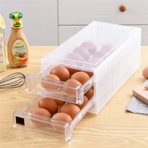 24 Kasus Terpisah Anti-Selip Double Layer Kotak Telur Dapur Kulkas Telur Penyimpanan Kotak