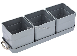 Nostalgia <span class=keywords><strong>de</strong></span> estar interior metal flor hierba <span class=keywords><strong>ollas</strong></span> y bandejas, 40x12x10.5 cm-gris francés - Product Image 2