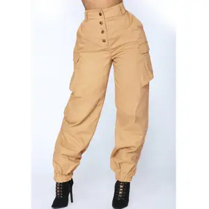 Casual Harem Pants A Vita Alta OL Tasche Solido Elastico Pantaloni Lunghi delle donne di Base Skinny Pantalon Taille Haute Femme