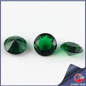 Prix usine forme ronde vert émeraude verre <span class=keywords><strong>perles</strong></span> de pierres précieuses gros - Product Image 3