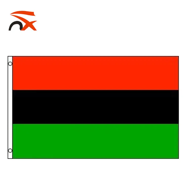 팬 아프리카 플래그 도매 3 * 5ft 레드 블랙 그린 국기 비행 에티오피아 플래그 사용자 정의 디자인 인쇄 폴리 에스터 15-20 일