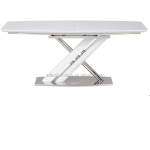 Bộ Bàn Ăn Hiện Đại Kiểu Ý MDF Độ Bóng Cao Nối Dài Hình Bướm Bộ Phòng Ăn - Product Image 3