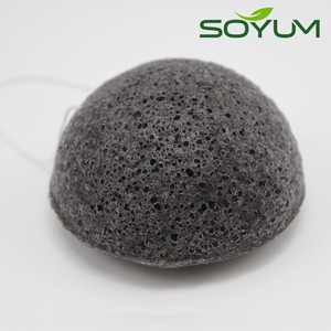 Éponge Konjac au charbon de bambou, nettoyage du visage doux, 1 pièce - Product Image 2