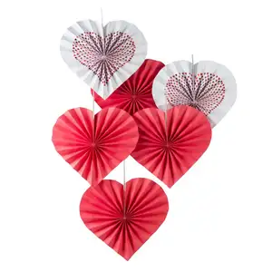 Wholesale New Hanging Valentine's Day Wedding Decoration Heart Paper Fan